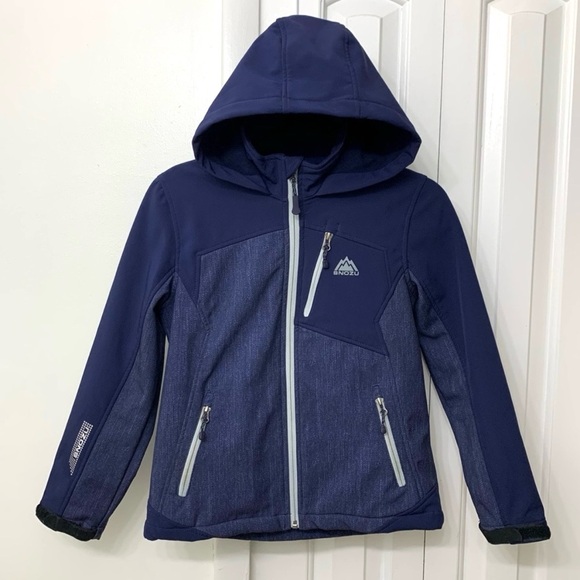 Snozu Kids' Full-Zip Softshell Hooded Jacket Outdoor Water-resistant Coat size M - Picture 2 of 13